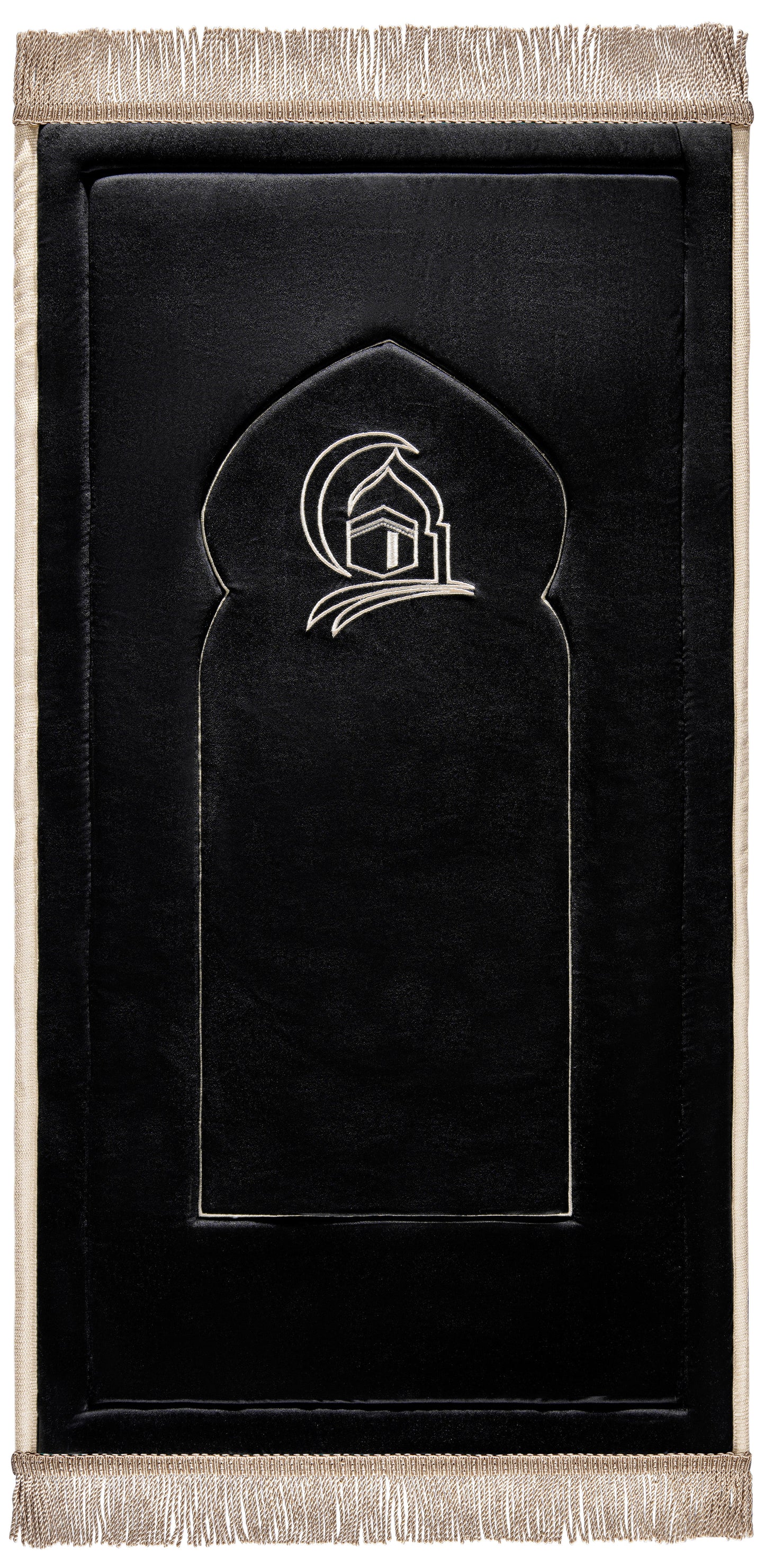 Black Kaaba Embroidery Prayer Mat