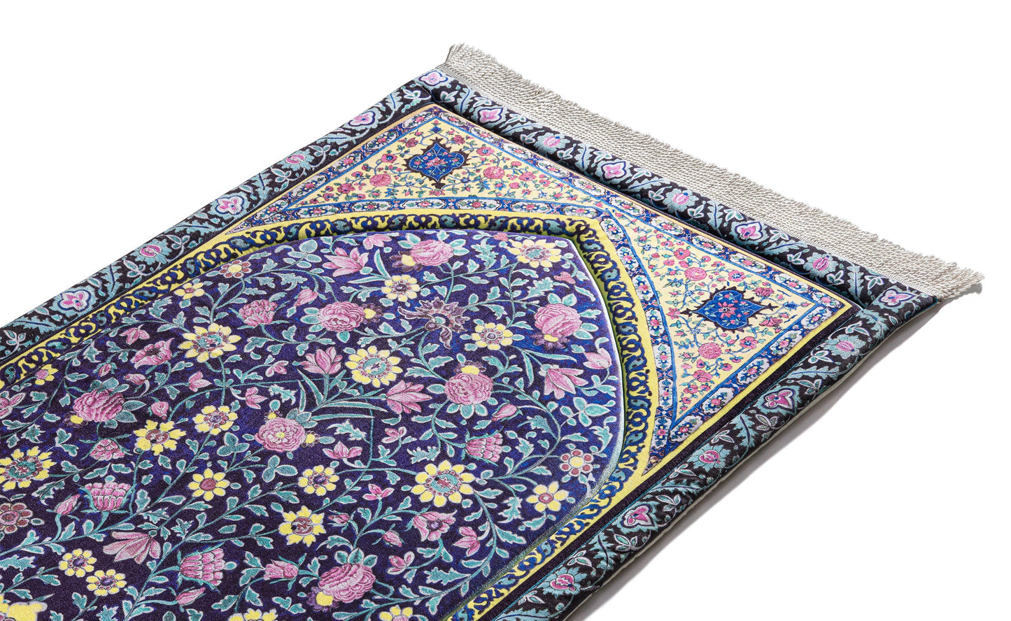Navy Blossoms Premium Prayer Mat