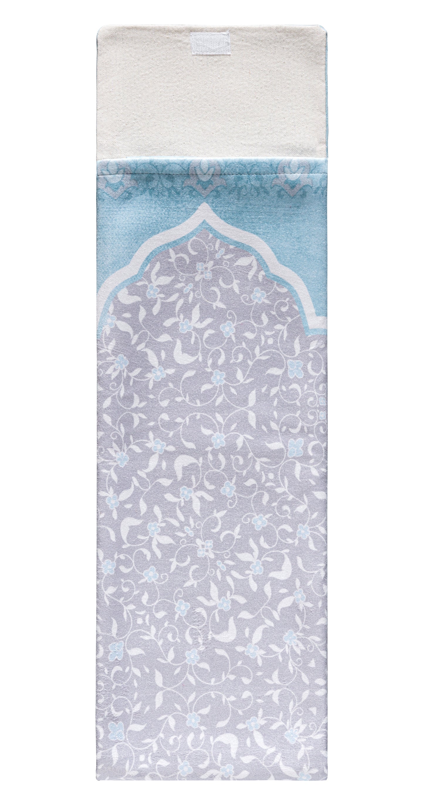 Sky Blue Floral Pocket Sejadah