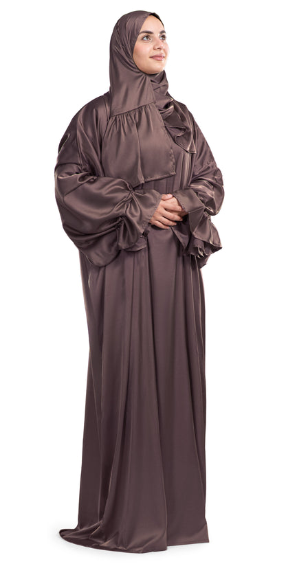 Mocha Satin Islamic Prayer Wear