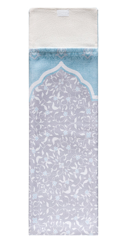 Sky Blue Floral Pocket Sejadah