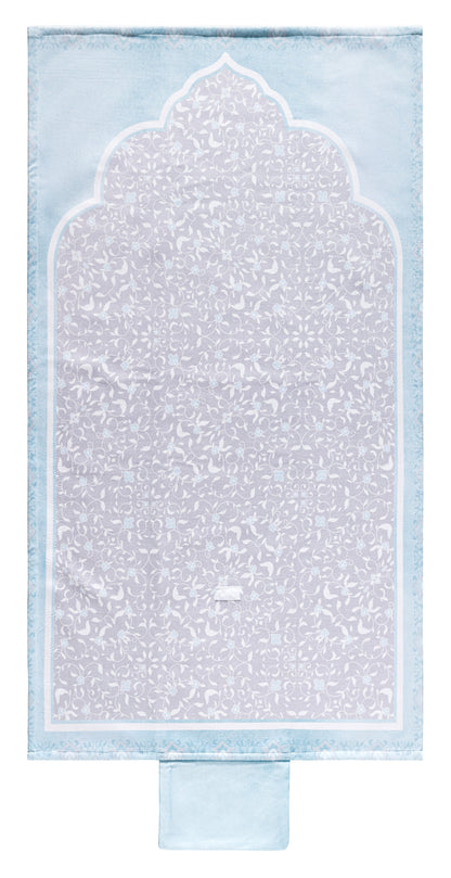 Sky Blue Floral Pocket Sejadah