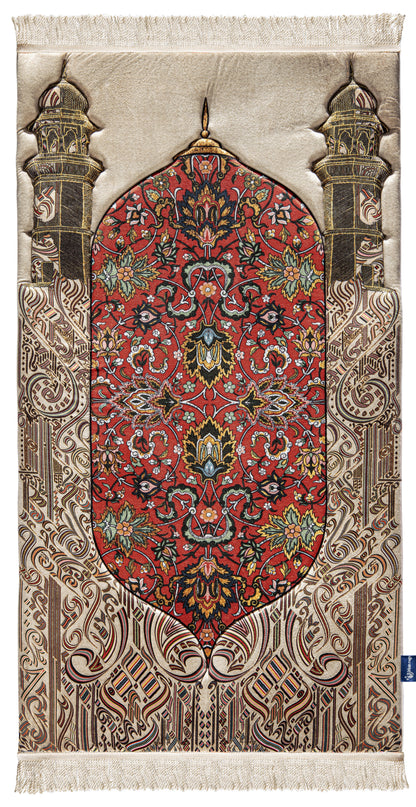 Reddish Flory Premium Prayer Mat