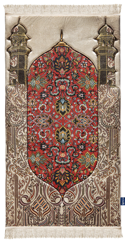 Reddish Flory Premium Prayer Mat