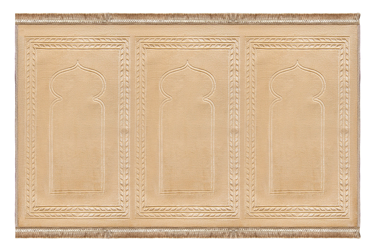 Trio Beige Jama'ah Prayer Mat