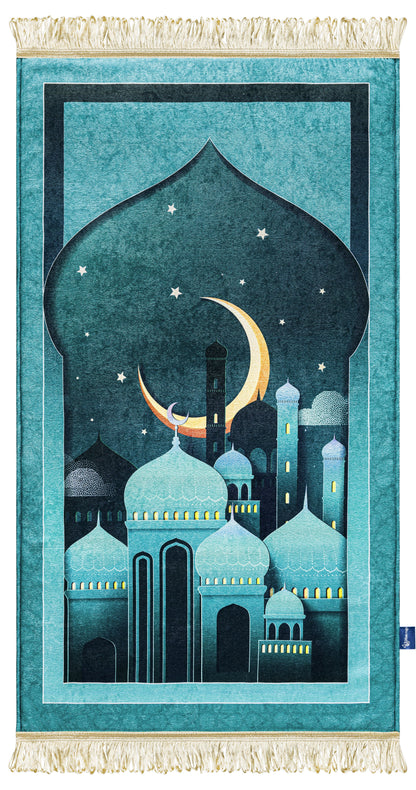 Cyan Arabian Night Original Prayer Mat